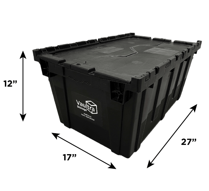 Dimensions of one of Vaultra Storage's weather proof & durable moving boxes
