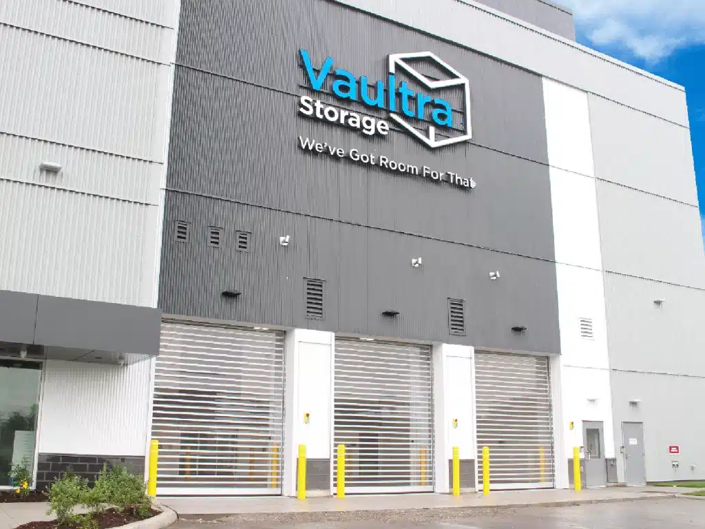 Exterior shot of Vaultra Storage Ajax's loading bays