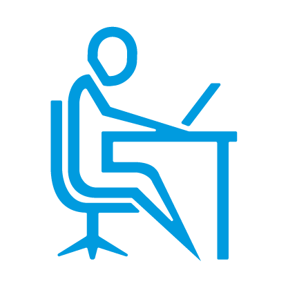 Illustration of a person at their desk