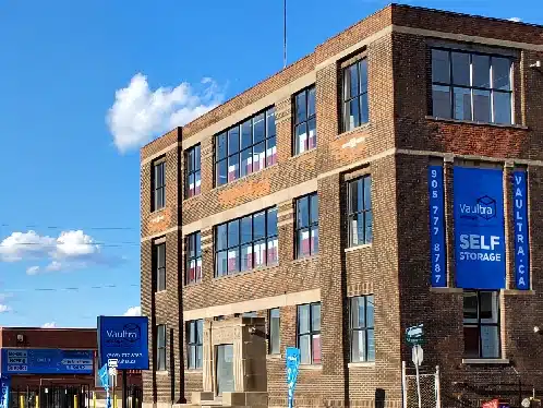 Exterior view of Vaultra Storage Hamilton, featuring secure heated storage units