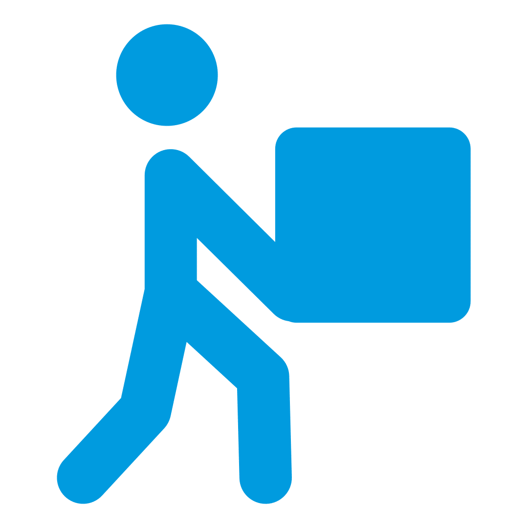 Illustration of someone moving boxes.