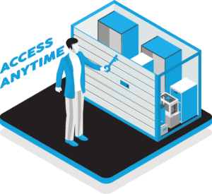 Graphic of a customer accessing their storage unit