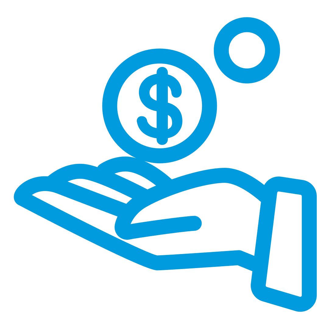 Illustration of someone receiving money