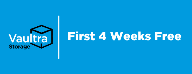Get your first 4 weeks free with Vaultra Storage