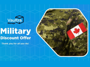 10% discount on self-storage units for military personnel at Vaultra Storage