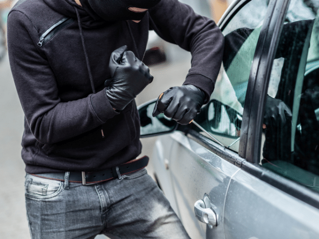 Thief stealing a car in the Greater Toronto Area