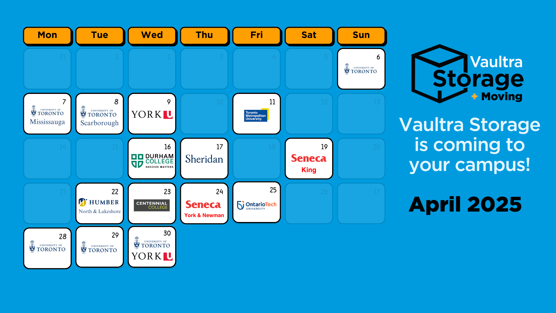 Student Storage Calendar