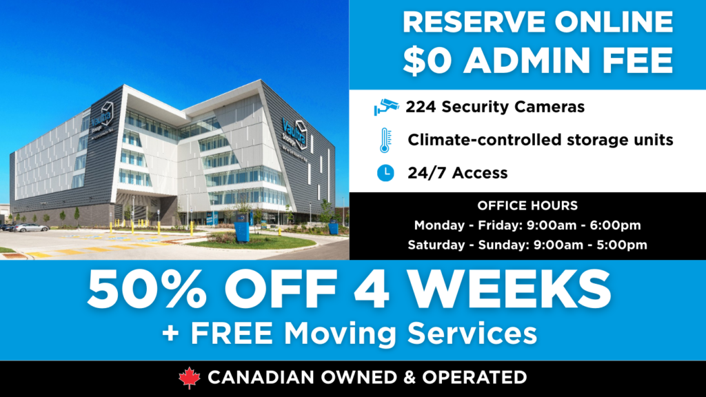 Get 50% off 4 weeks when you rent a storage unit in Toronto