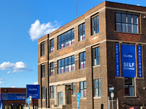 Front view of Vaultra Storage Hamilton at 274 Sherman Avenue North, as explored in our history article