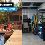 Self-storage unit in Ontario filled with seasonal cottage gear and winter equipment