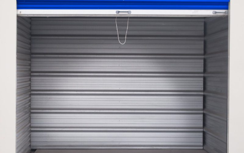 Interior of drive-up storage units at Vaultra Storage, featuring spacious, clean, and secure units with easy ground-level access for convenient storage.