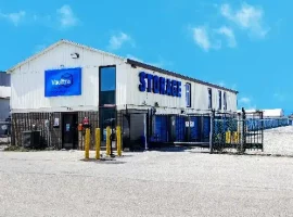 Exterior view of Vaultra Storage Brantford, featuring modern, secure storage facility located at 35 Dalkeith Drive in Brantford