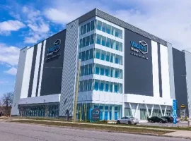 Exterior of Vaultra Storage Mississauga, a modern and secure storage facility with a clean, well-maintained entrance and convenient access for customers.