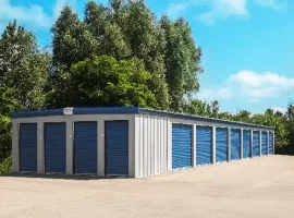 Drive-up storage units at Vaultra Storage Keswick, providing easy vehicle access to spacious, secure units with wide driveways for convenient loading and unloading.
