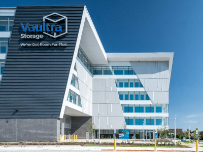 Exterior shot of Vaultra Storage Castlefield in the summer - Located at 200 Fairbank.